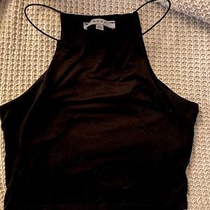 Black Halter Crop Top